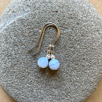 Dainty silver drop earrings