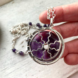 Amethyst Sun and Moon necklace