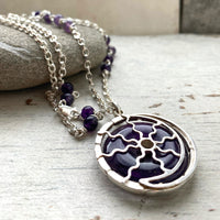 Amethyst Sun and Moon necklace