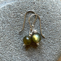 Dainty silver drop earrings