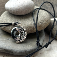 Small Hematite Lyra necklace