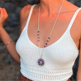 Amethyst Sun and Moon necklace