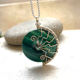 Malachite fossil necklace