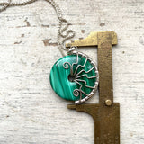 Malachite fossil necklace