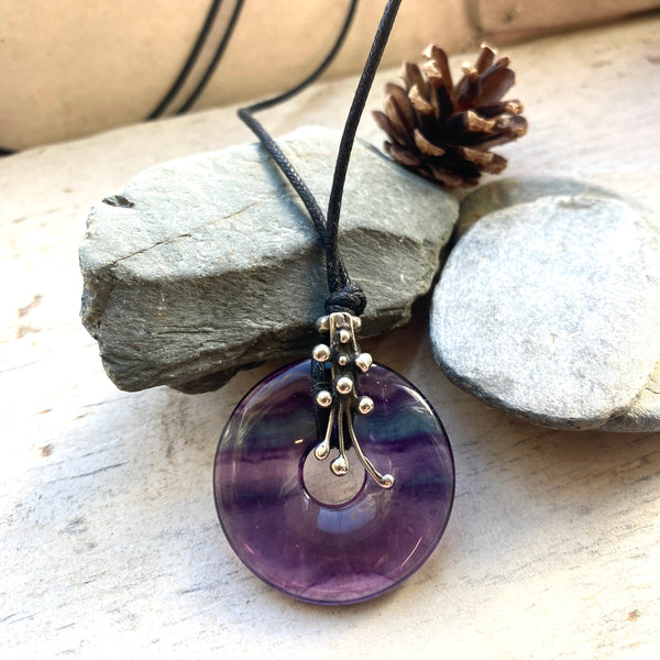 Large Fluorite flower Pendant