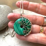 Malachite fossil necklace