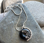 Black onyx and silver necklace